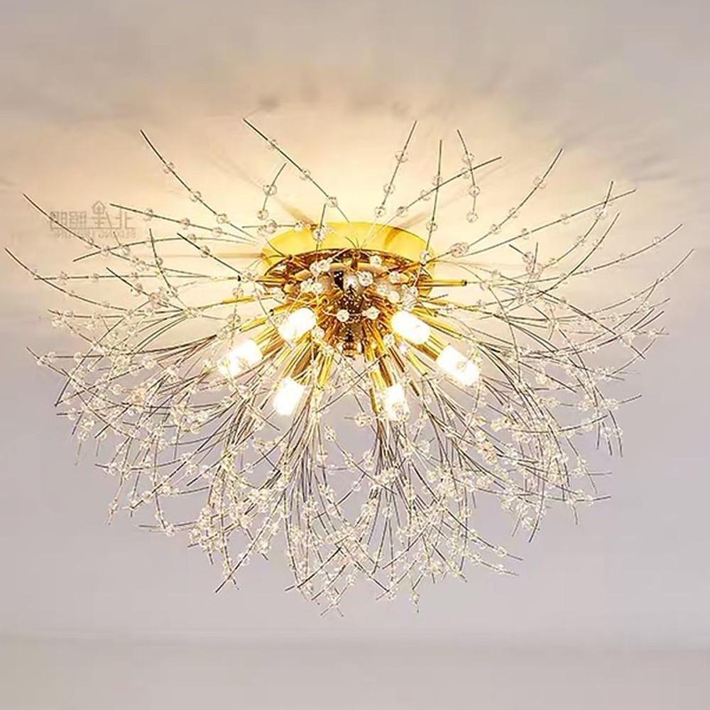 Classic Metal Crystal LED Flush Mount Ceiling Light