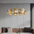 Circular LED Electroplated Metal Acrylic Chandelier Pendant Light