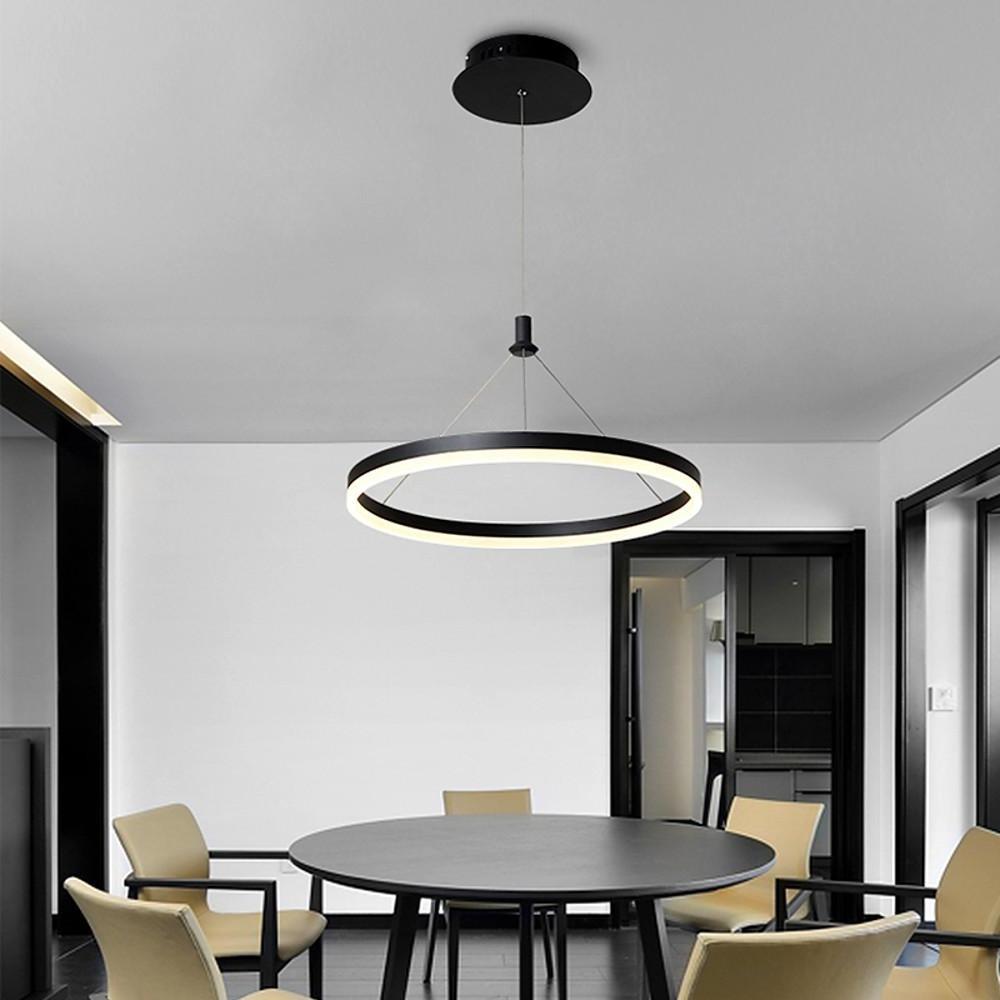 Modern LED Ring Chandelier - 12''/16''/24'' Wide Circle Pendant Light