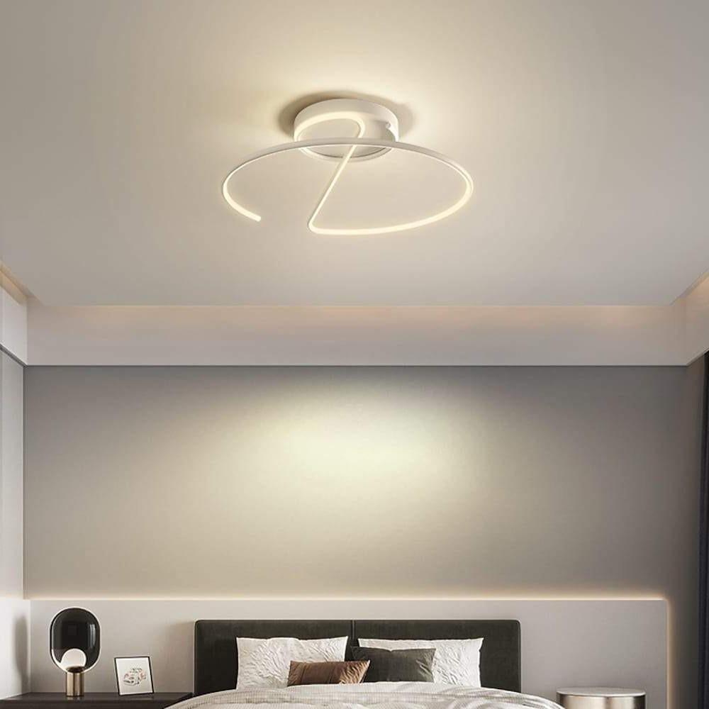 Semi Circle Modern LED Ceiling Light - Dimmable Streamlined Metal Fixture