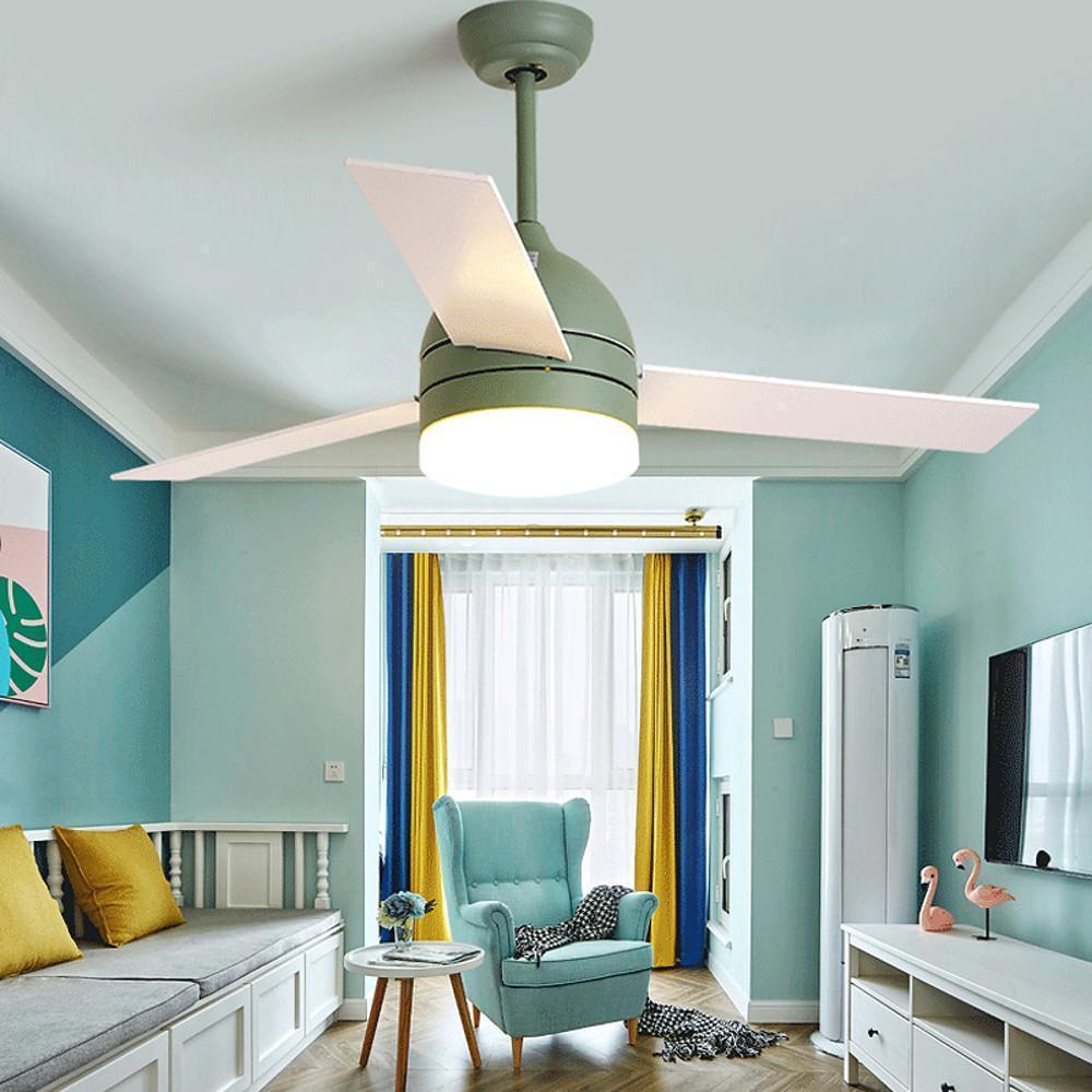 Electroplated Metal Acrylic LED Nordic Ceiling Fan with Lights