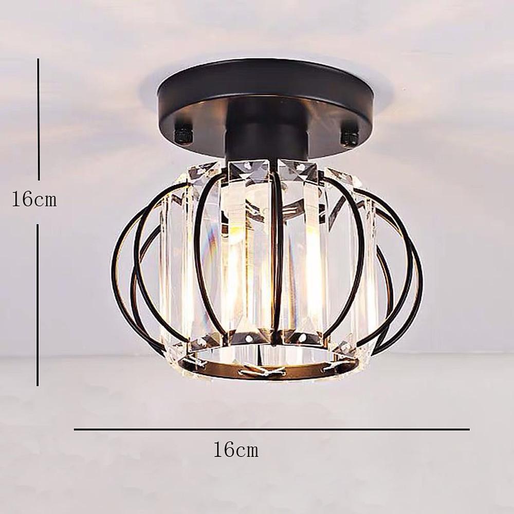 Gold Crystal Semi Flush Ceiling Light – Elegant Hallway Lamp