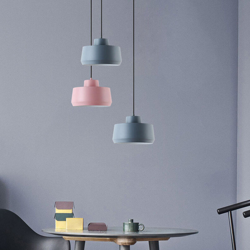 Macaron Candy Jar Pendant Light - 1-Light Aluminum Fixture for Home Decor, Kitchen, and Dining Modern Illumination