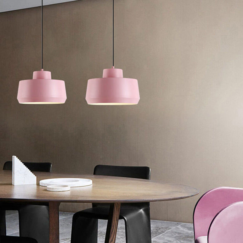 Macaron Candy Jar Pendant Light - 1-Light Aluminum Fixture for Home Decor, Kitchen, and Dining Modern Illumination