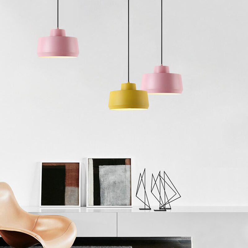 Macaron Candy Jar Pendant Light - 1-Light Aluminum Fixture for Home Decor, Kitchen, and Dining Modern Illumination