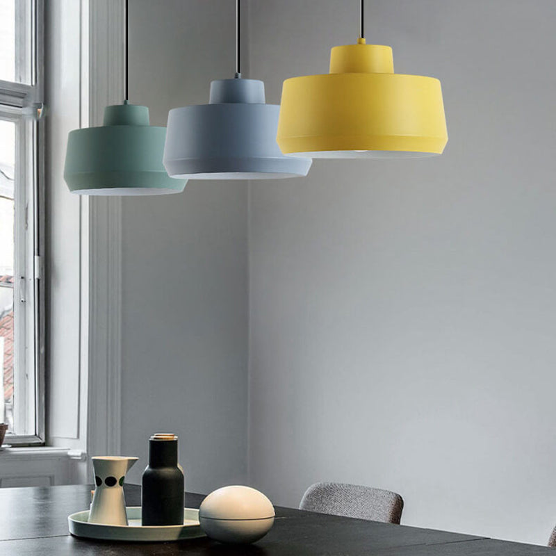 Macaron Candy Jar Pendant Light - 1-Light Aluminum Fixture for Home Decor, Kitchen, and Dining Modern Illumination