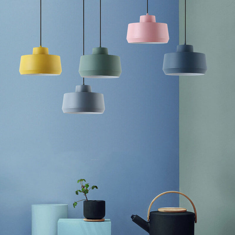 Macaron Candy Jar Pendant Light - 1-Light Aluminum Fixture for Home Decor, Kitchen, and Dining Modern Illumination