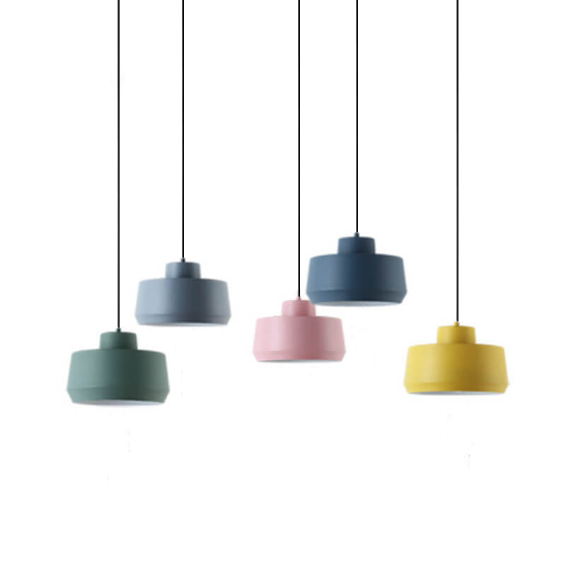 Macaron Candy Jar Pendant Light - 1-Light Aluminum Fixture for Home Decor, Kitchen, and Dining Modern Illumination