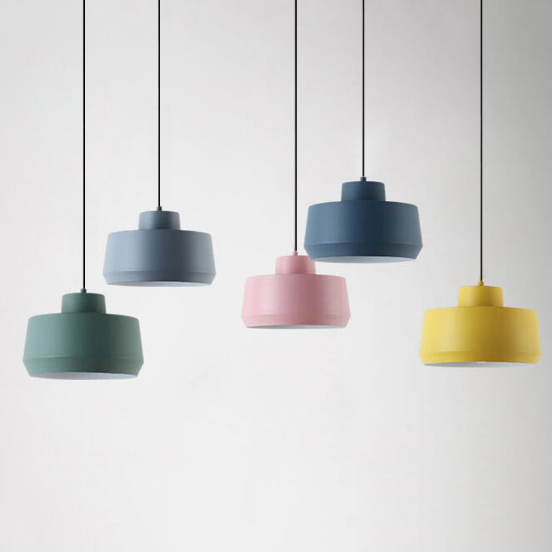 Macaron Candy Jar Pendant Light - 1-Light Aluminum Fixture for Home Decor, Kitchen, and Dining Modern Illumination