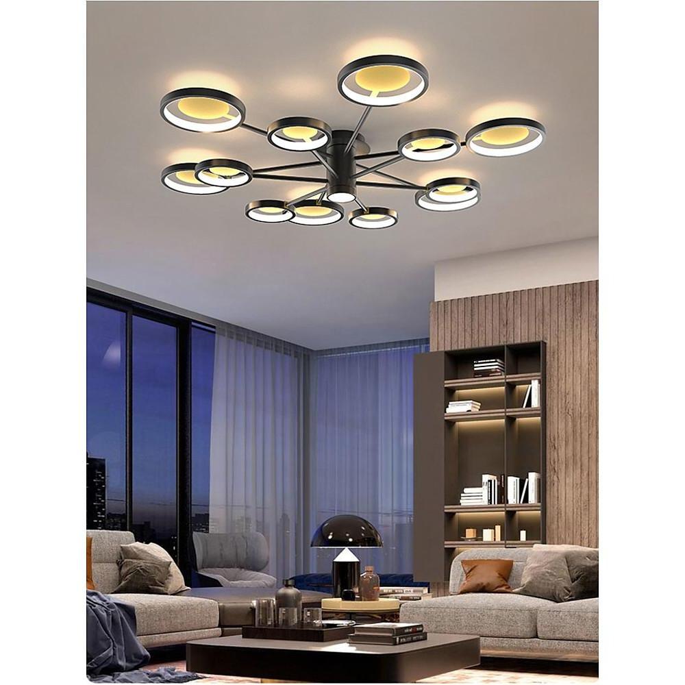 Mid Century Modern Flush Mount LED Light - Industrial Circle Design, Stylish Ceiling Fixture