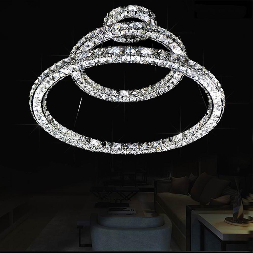 Luxury Crystal LED Chandelier 3-Tier Geometric Pendant Light
