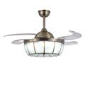 19-Inch Retractable Ceiling Fan with Light for Home Office