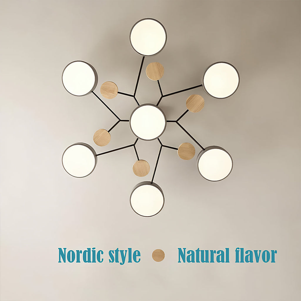 Sputnik Artistic Chandeliers for Kids | Metal & Wood Ceiling Lights