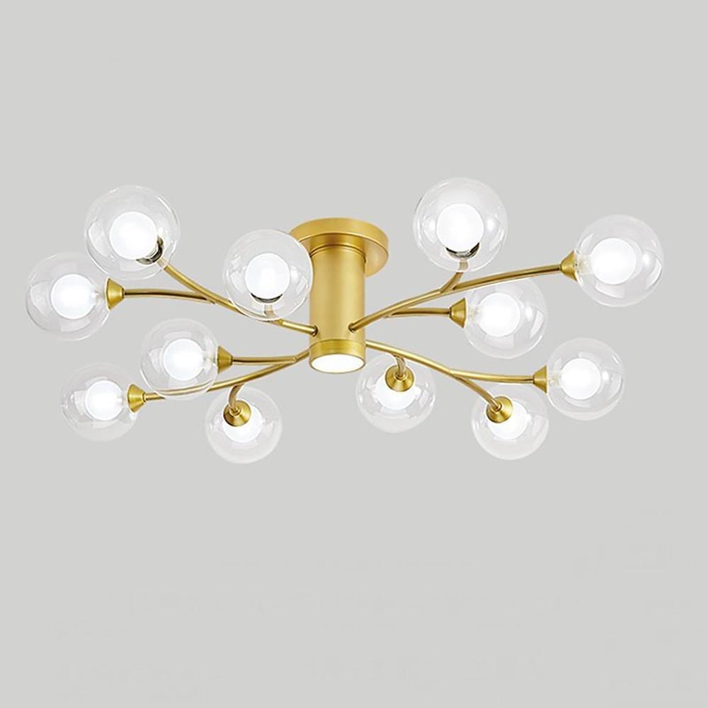 Globe Metal Glass Industrial LED Ceiling Light for Bedroom